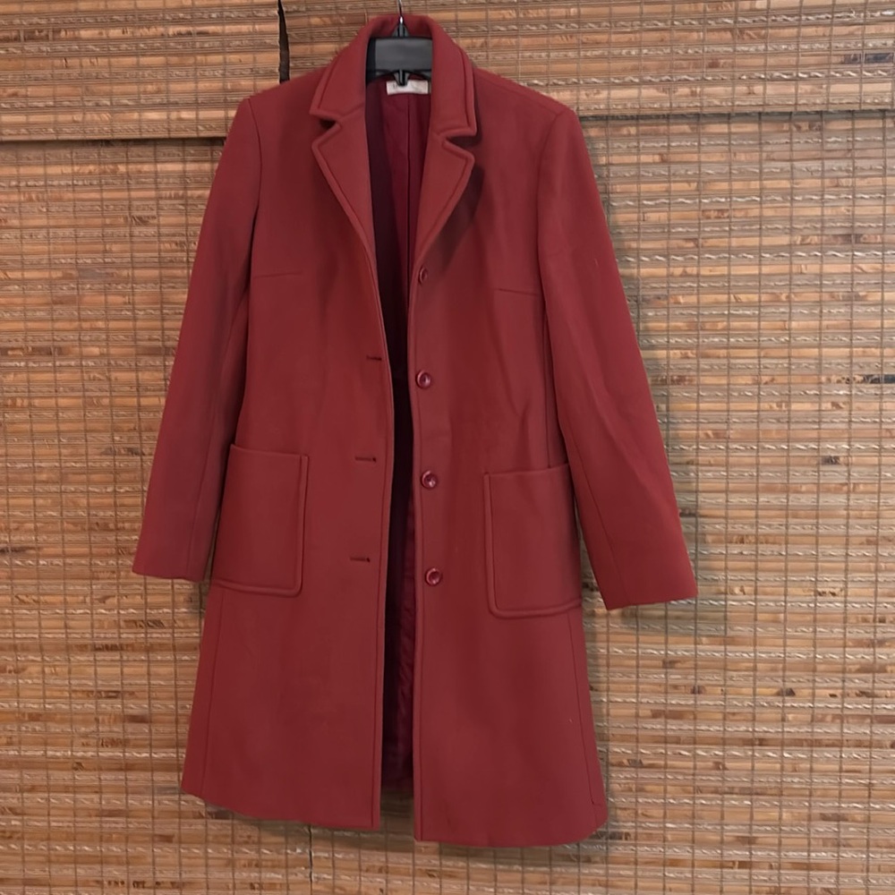 J Crew women’s wool coat size S  red rust